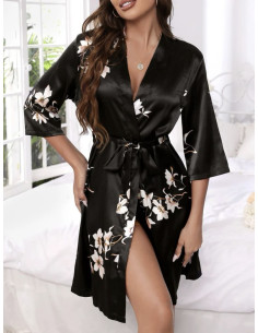 Bata con estampado floral