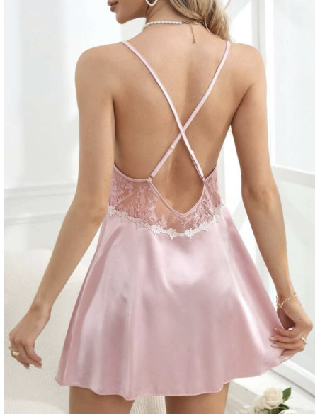 Vestido de dormir de tirantes con lazo delantero