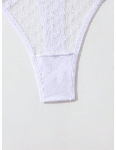 3 piezas Tanga con encaje floral con abertura 3 piezas Tanga con encaje floral con abertura