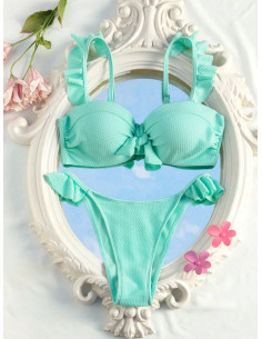 SHEIN Swim Mod Bañador bikini push up ribete con fruncido