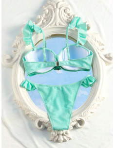 SHEIN Swim Mod Bañador bikini push up ribete con fruncido 2