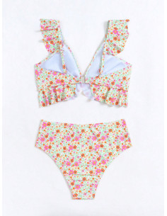 SHEIN Swim Mod Bañador bikini floral ribete con fruncido 2