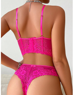 SHEIN Set de lencería con encaje floral con aro 2