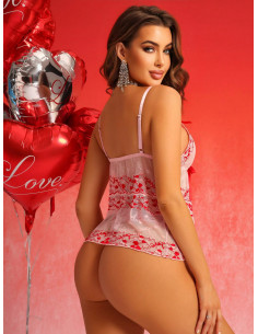 SHEIN Conjunto De Lencería Sexy De Encaje Con Detalle De Nudo 2