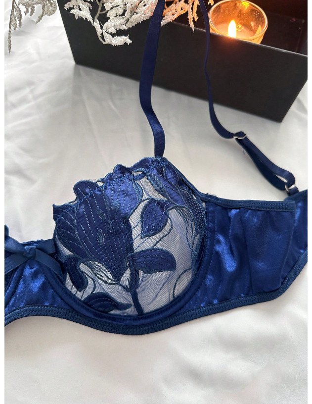 Conjunto De Lencería Sexy De Malla Bordada Y Parcheada Para Mujer