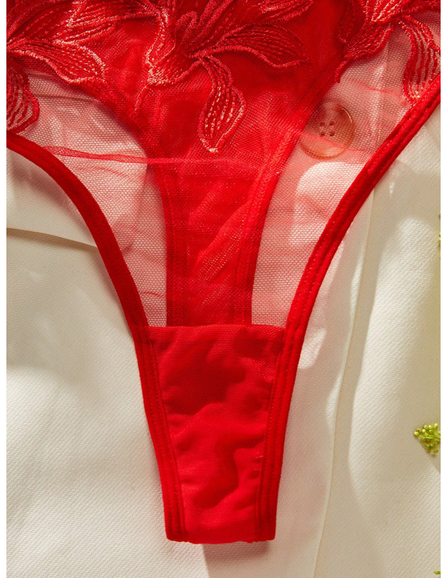 Conjunto De Lencería Sexy Bordada Para Mujeres Con Aros De Acero (edición Del Día De San Valentín)