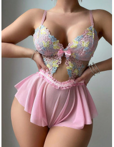 Conjunto De Lencería Sexy De Encaje Bordado Para Mujeres Para La Temporada De Bodas