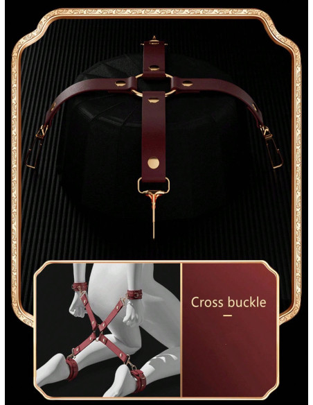 Conjunto Bdsm De 12 Piezas De Juguetes Sexuales De PU Rojo Divertidos Suministros Sm Para Parejas, Ataduras Y Clips Para El