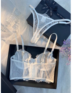 Temporada De Bodas: Conjunto De Lencería Floral De Malla Para Mujeres 2