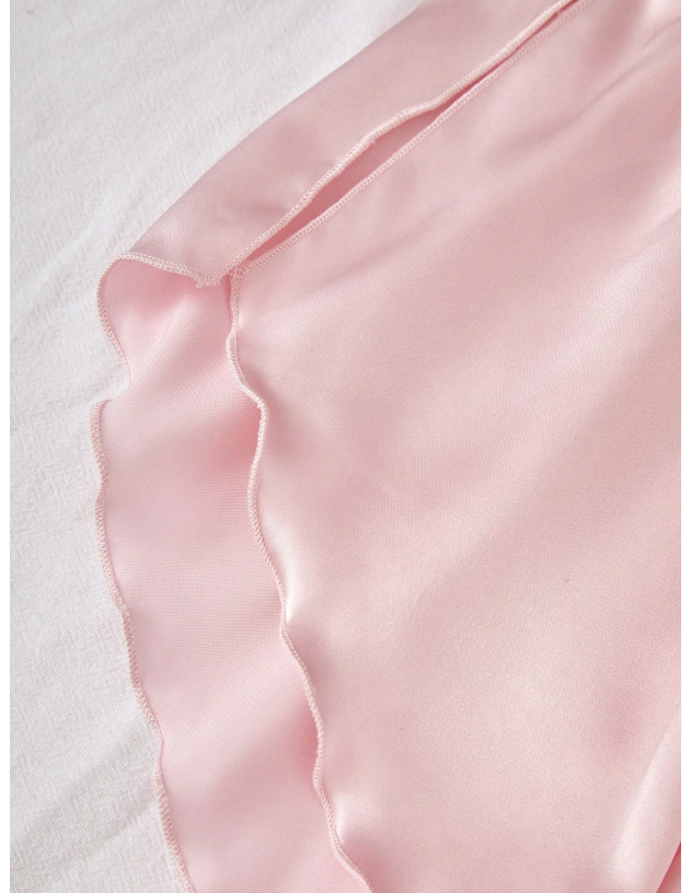 Conjunto De Camisola De Encaje, Shorts Y Pantalones De Satén Para Pijama, Con 3 Piezas Por Conjunto