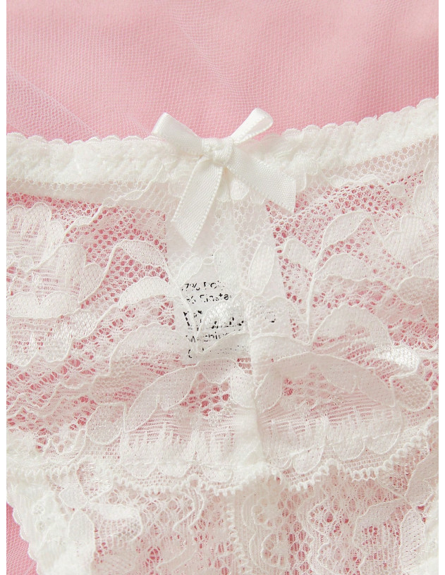 Conjunto De Sujetador De Encaje Sexy Para Mujeres Con Aros Y Borde Floral