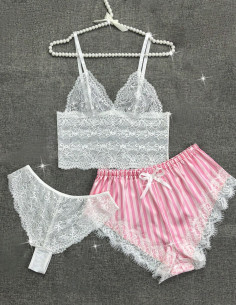 3 piezas conjunto de encaje...