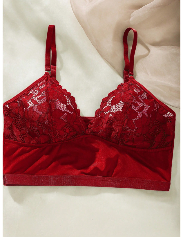 SHEIN Set de lencería con encaje en contraste