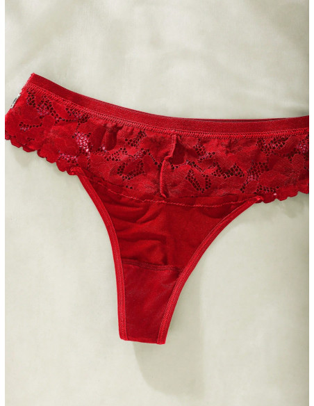 SHEIN Set de lencería con encaje en contraste