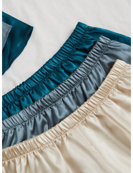 6 piezas Conjunto de ropa de dormir de unicolor, conjunto de pijama con camiseta de tirantes con volantes y pantalones cortos