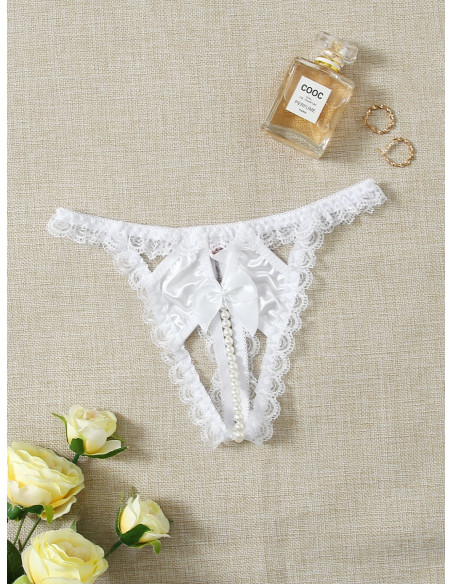 Tangas de encaje con perlas estimulante