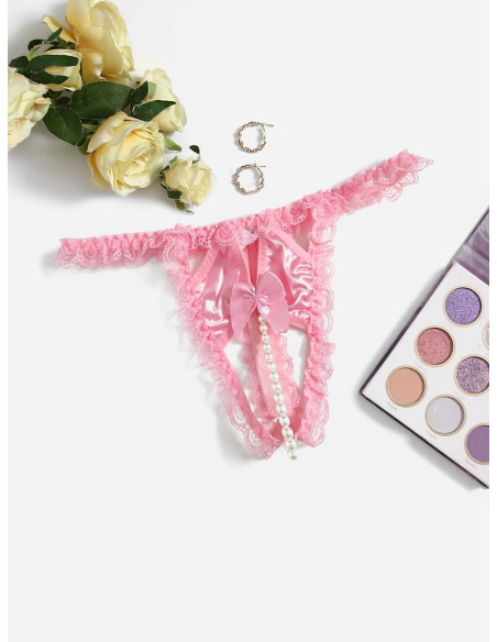 Tangas de encaje con perlas estimulante