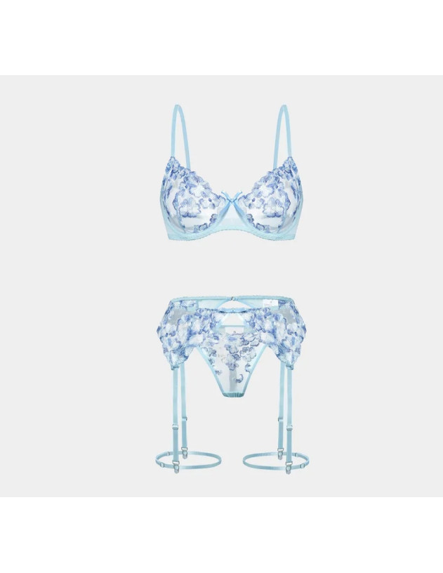 Liguero bordado floral