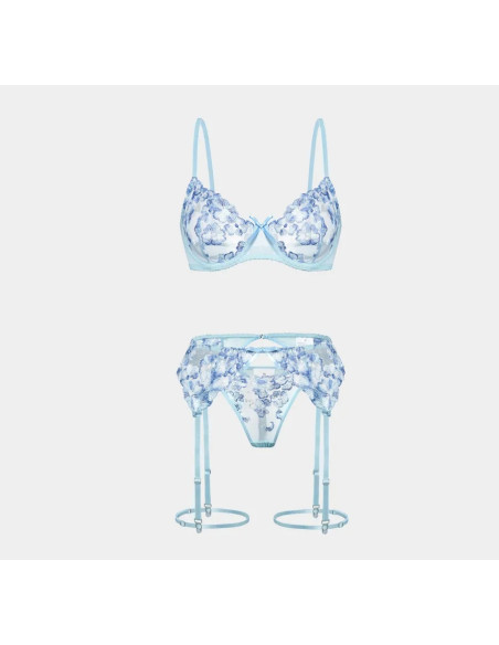 Liguero bordado floral