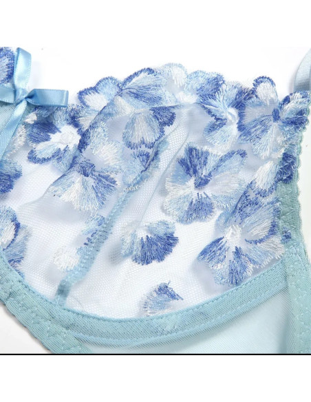 Liguero bordado floral