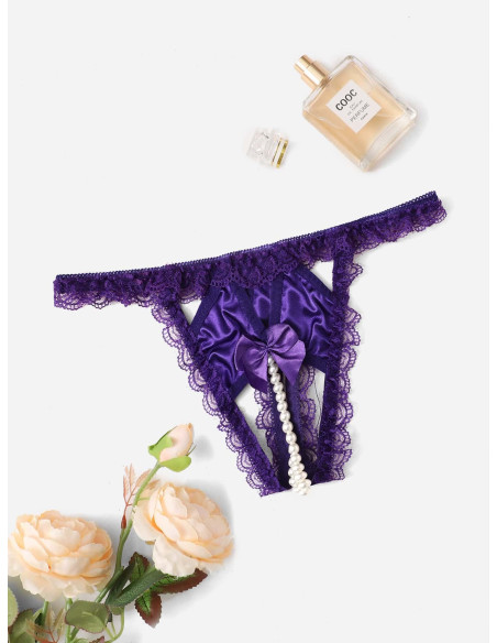 Tangas de encaje con perlas estimulante