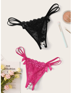 Tangas con perlas estimulante