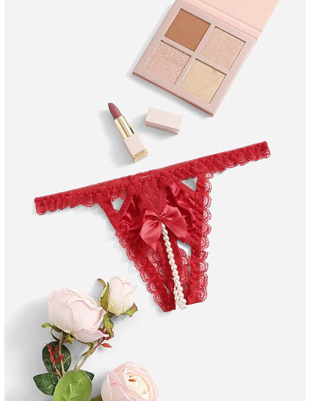 Tangas de encaje con perlas estimulante