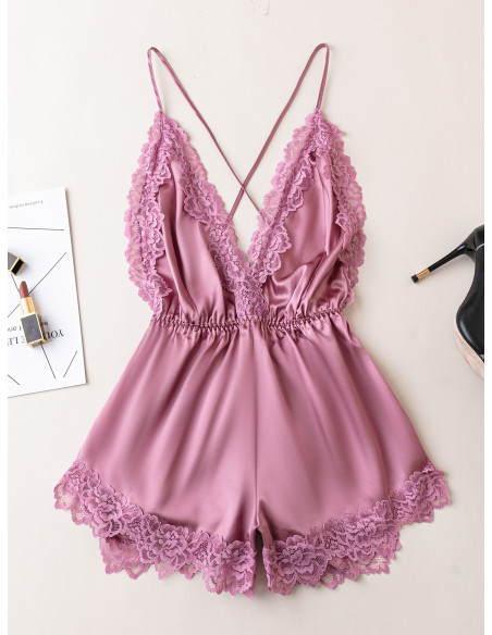 Body de satén con encaje